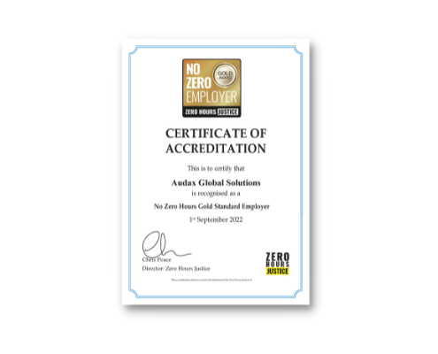 Gold Zero hours accreditation